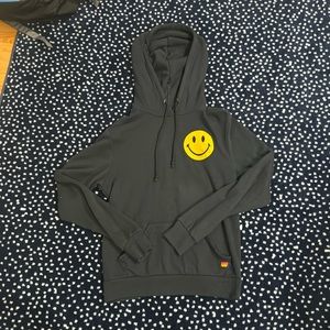 Rare Aviator Nation Charcoal Gray Smiley Pullover Hoodie | Unisex Size S